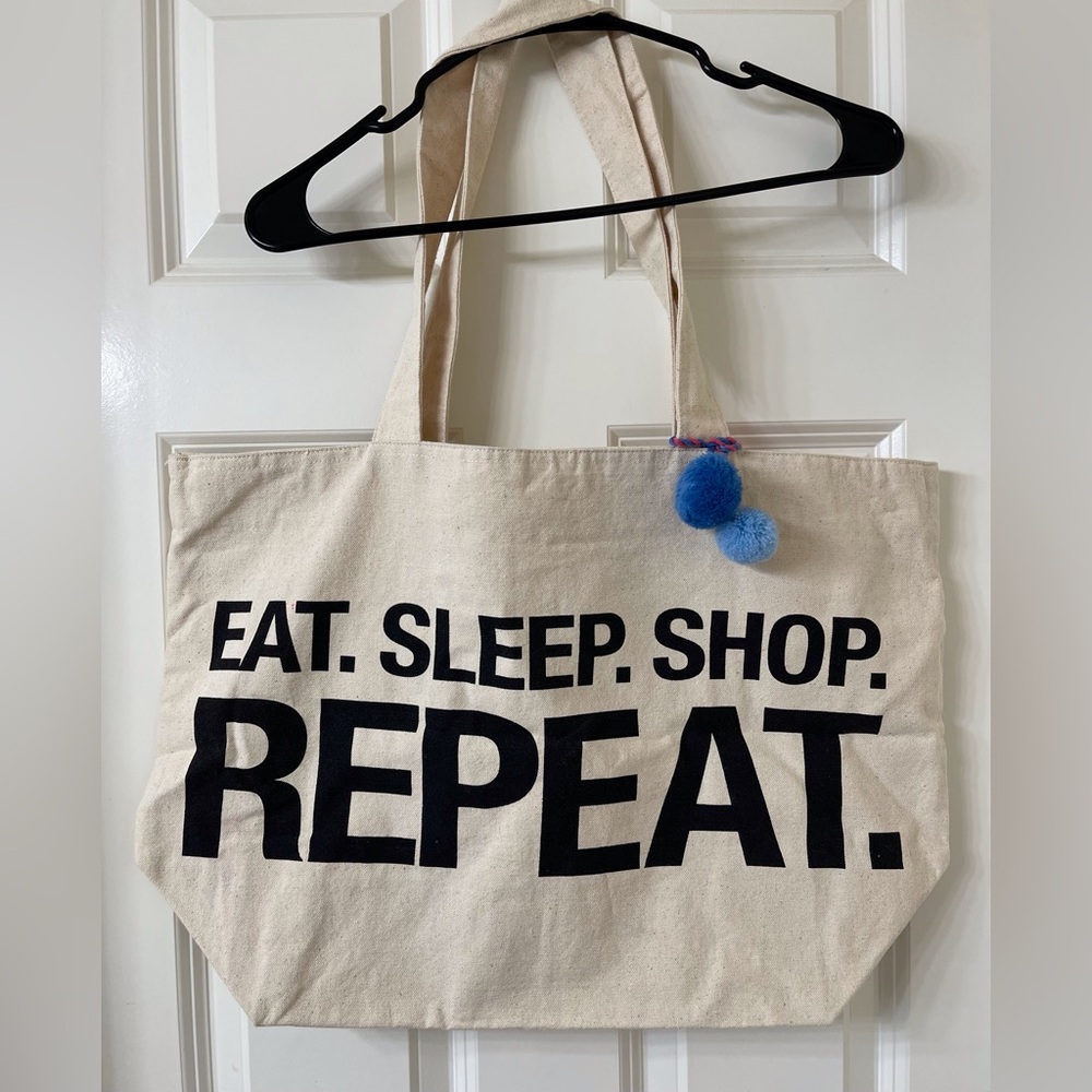 Cul De Sac -Canvas Tote Bag - Eat. Sleep. Shop. REPEAT.